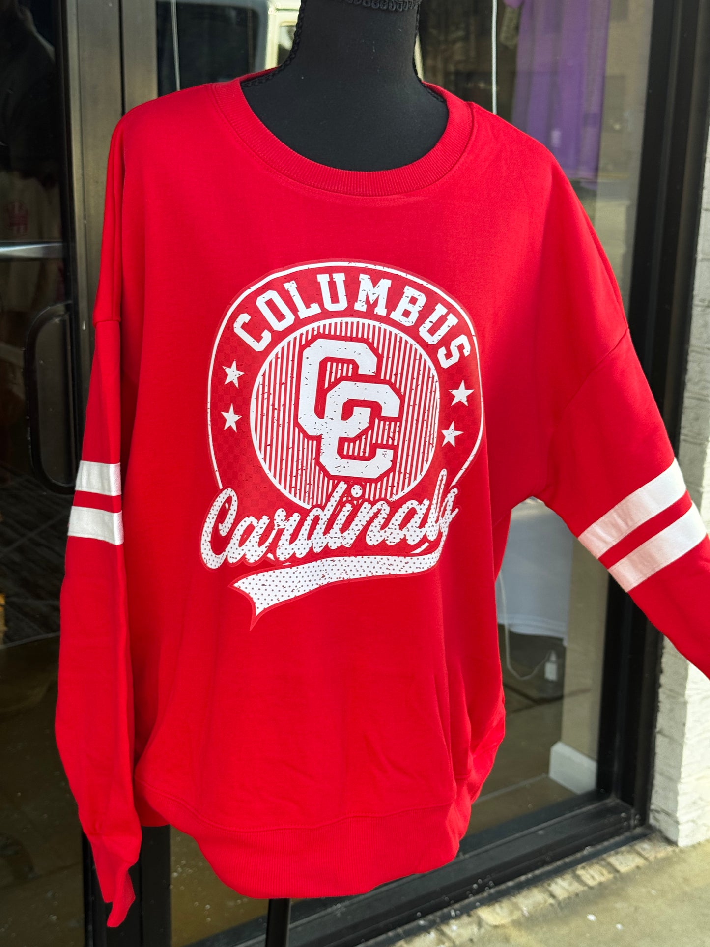 Columbus Cardinals Varsity Stripes Long sleeve Sweatshirt
