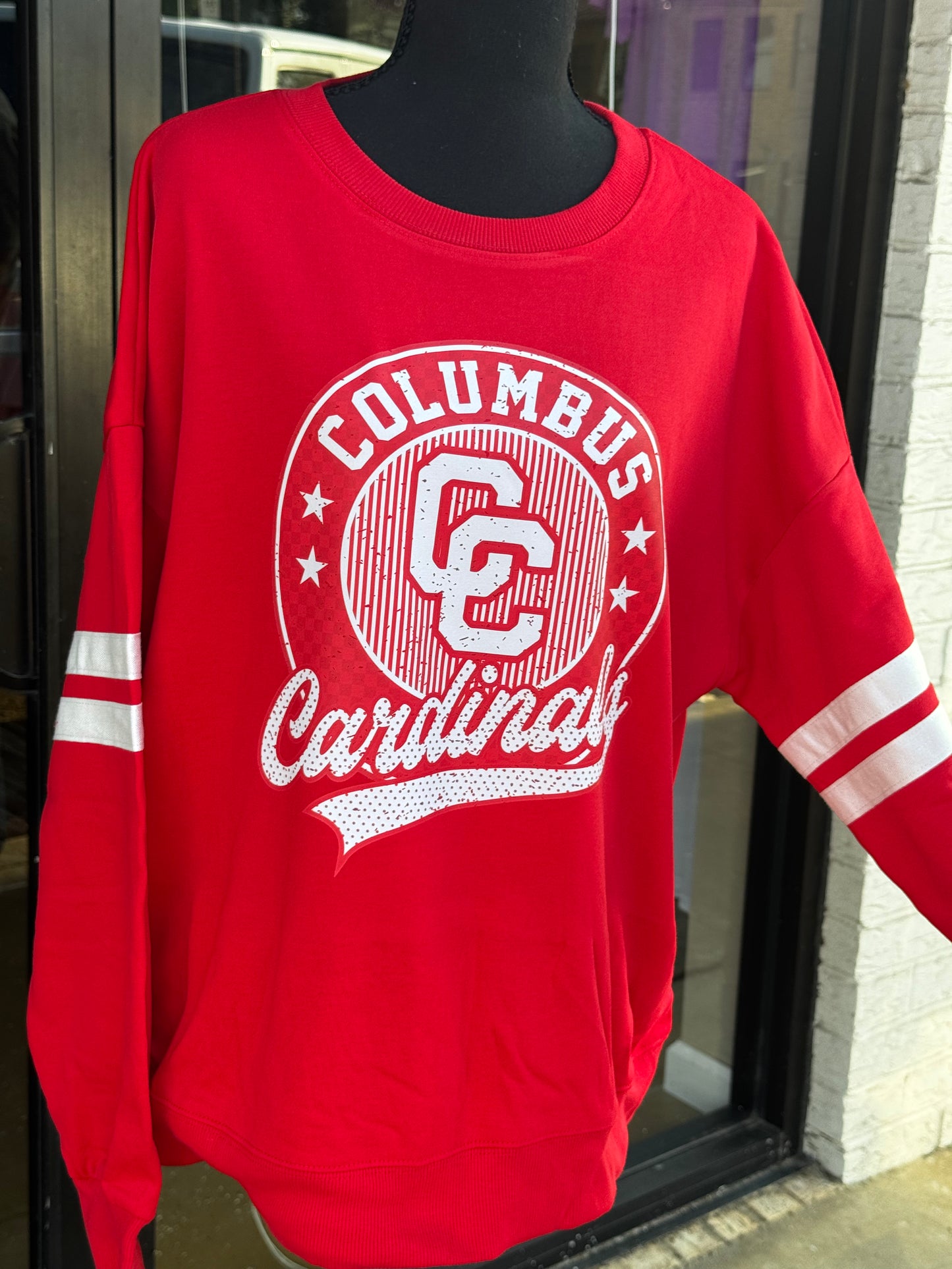 Columbus Cardinals Varsity Stripes Long sleeve Sweatshirt