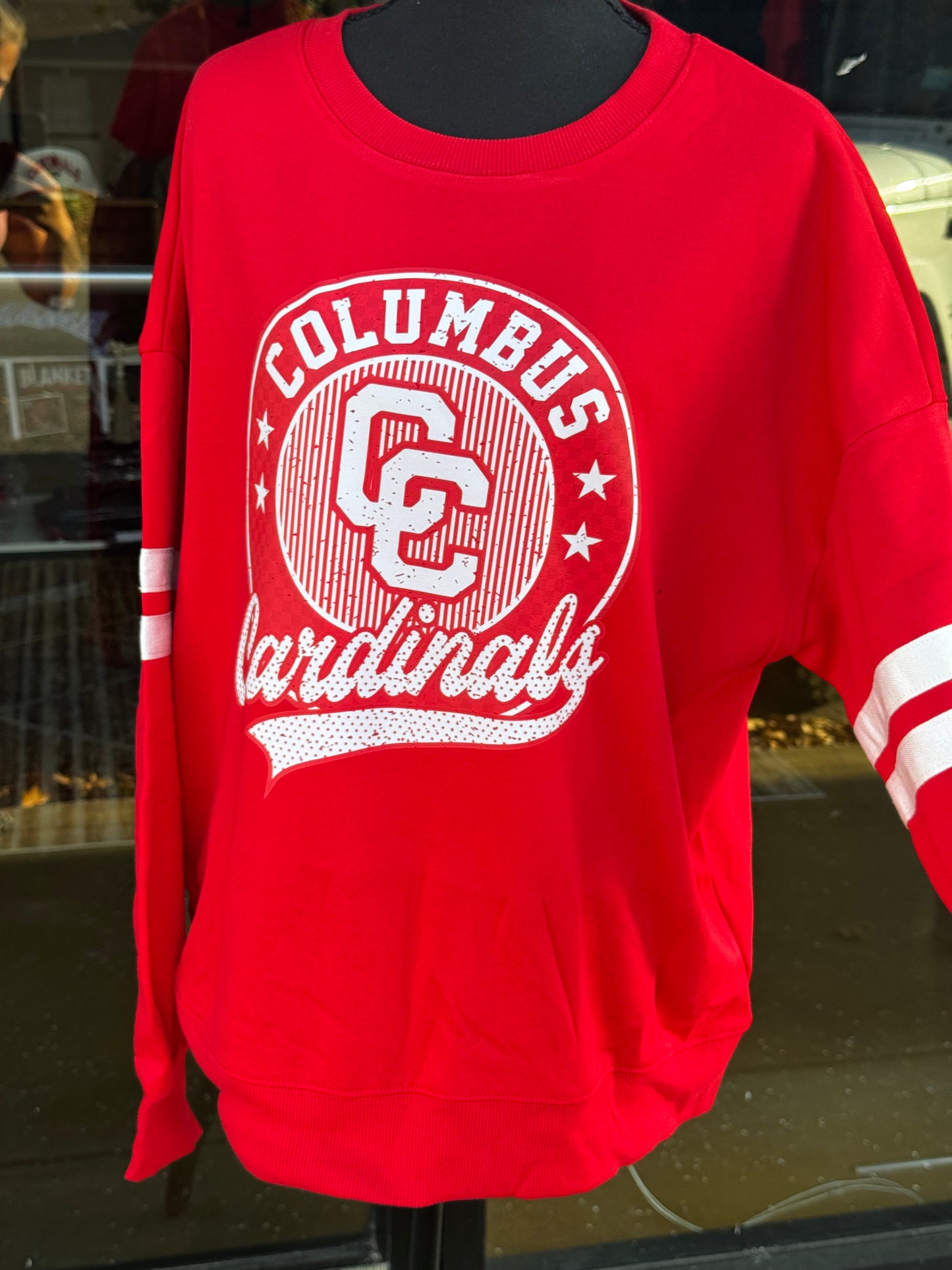 Columbus Cardinals Varsity Stripes Long sleeve Sweatshirt