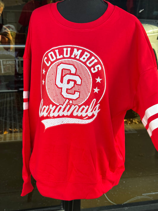 Columbus Cardinals Varsity Stripes Long sleeve Sweatshirt