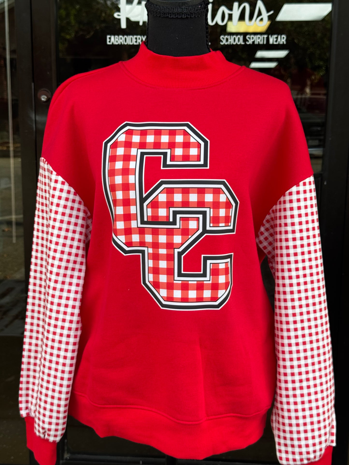 Columbus Cardinals Gingham Long sleeve Sweatshirt