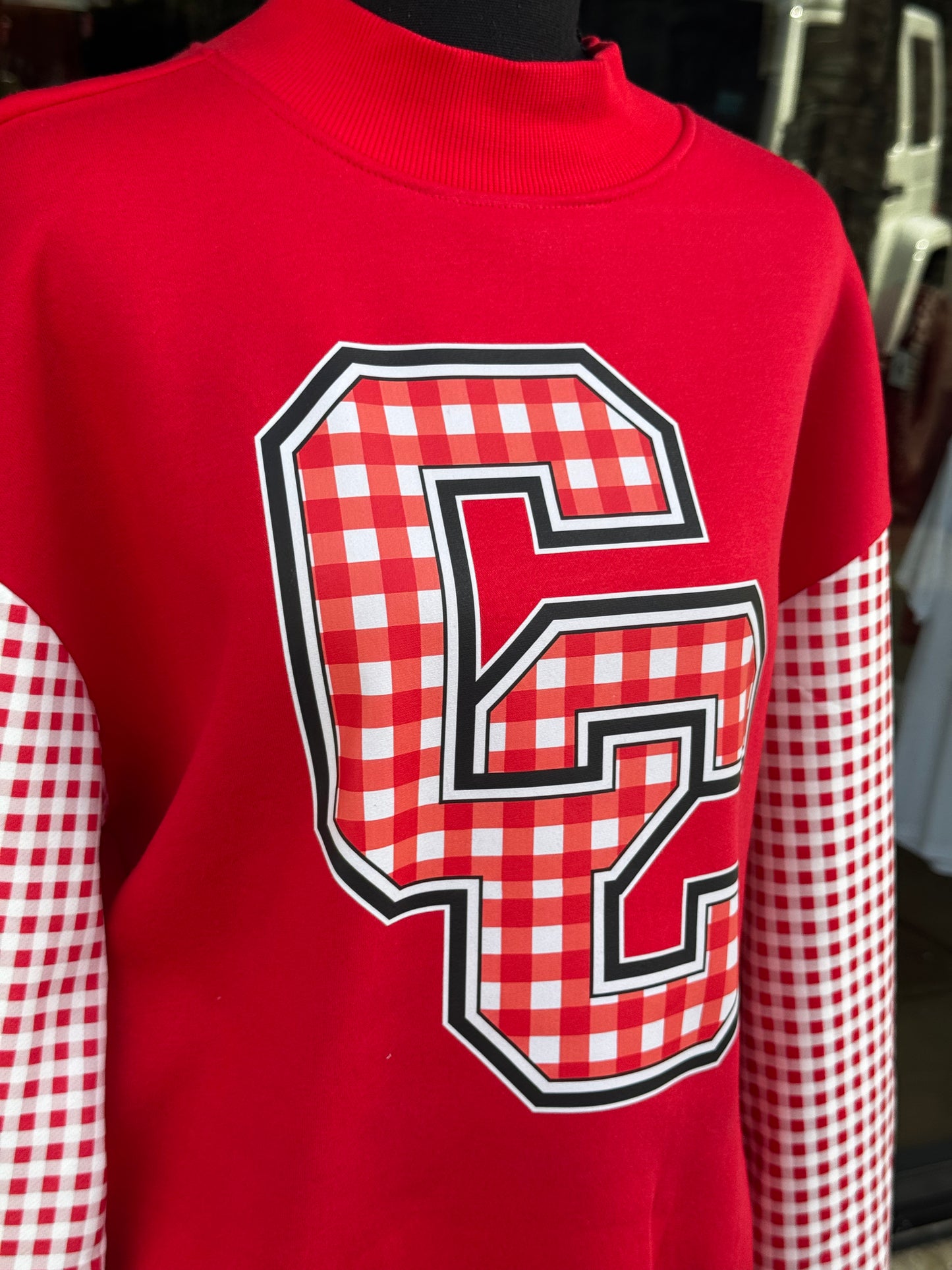 Columbus Cardinals Gingham Long sleeve Sweatshirt