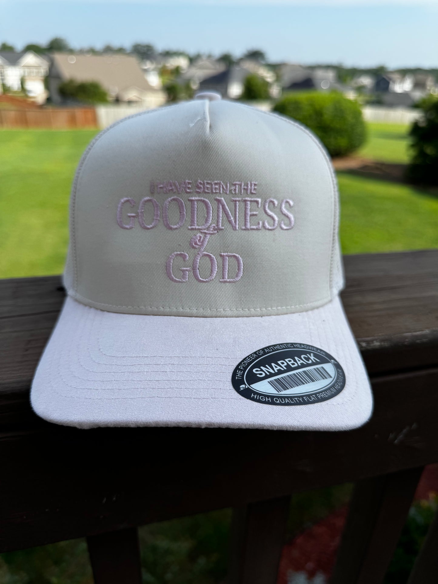 I have seen the Goodness in God Embroidered Trucker Hat WHOLESAE