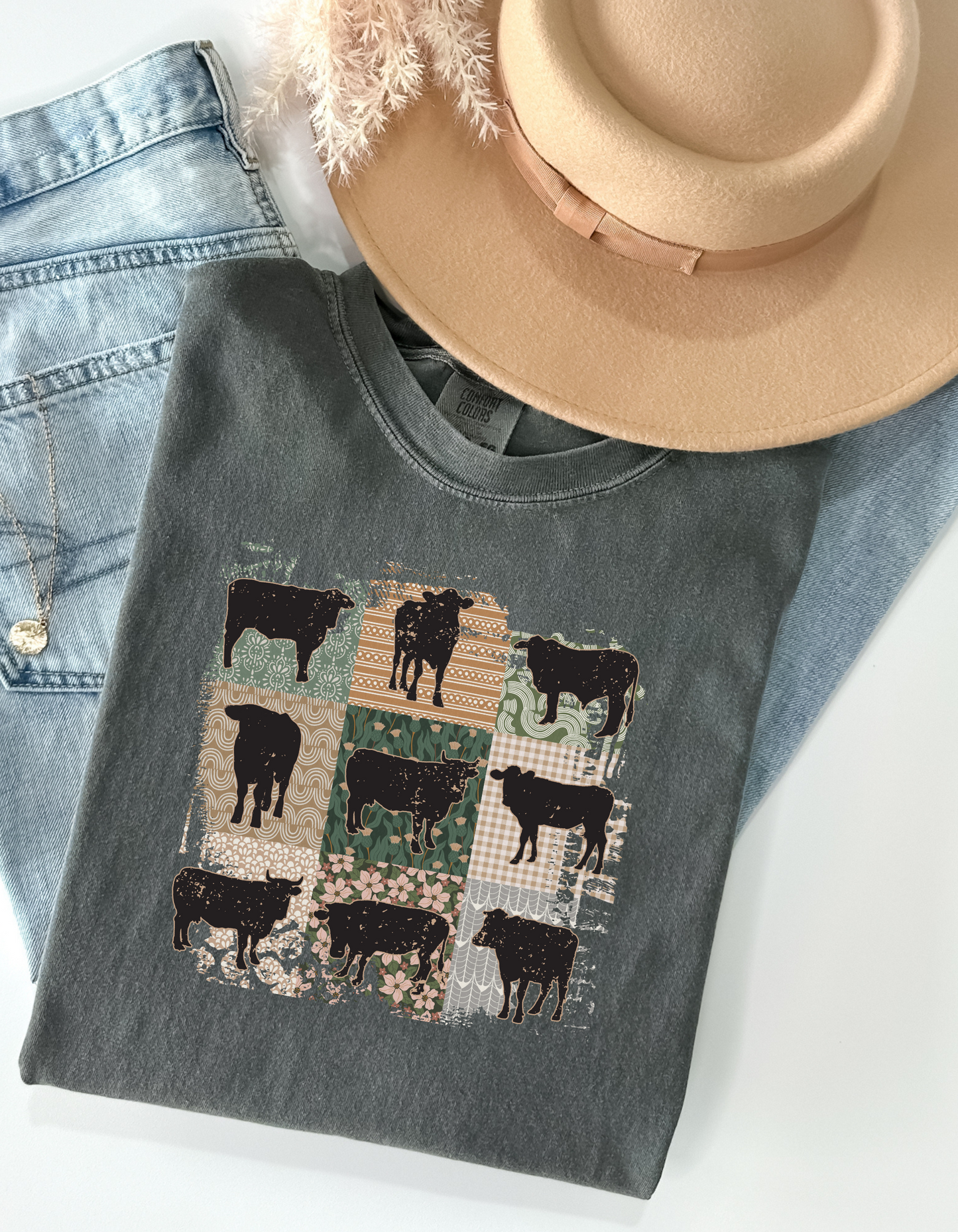 Retro Boho cow DTF and Sublimation Transfer