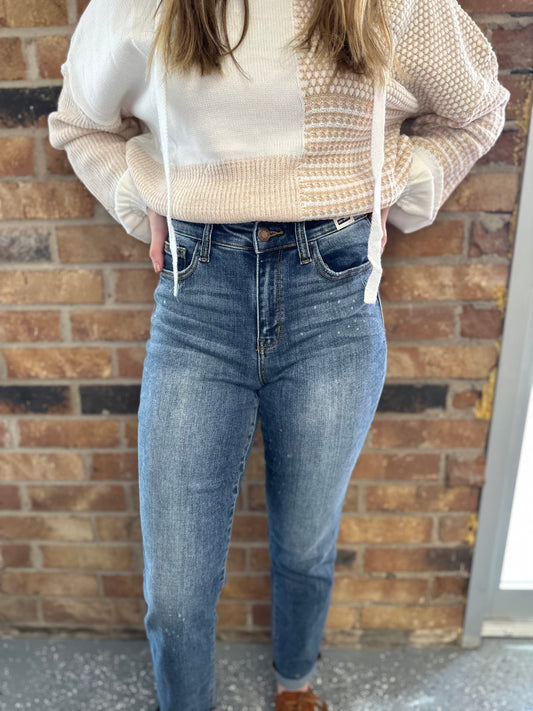 Judy Blue High Rise Bleach Splash Boyfriend