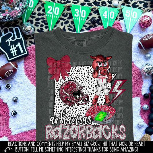 State Football Razorbacks DTF and Sublimation Transfer