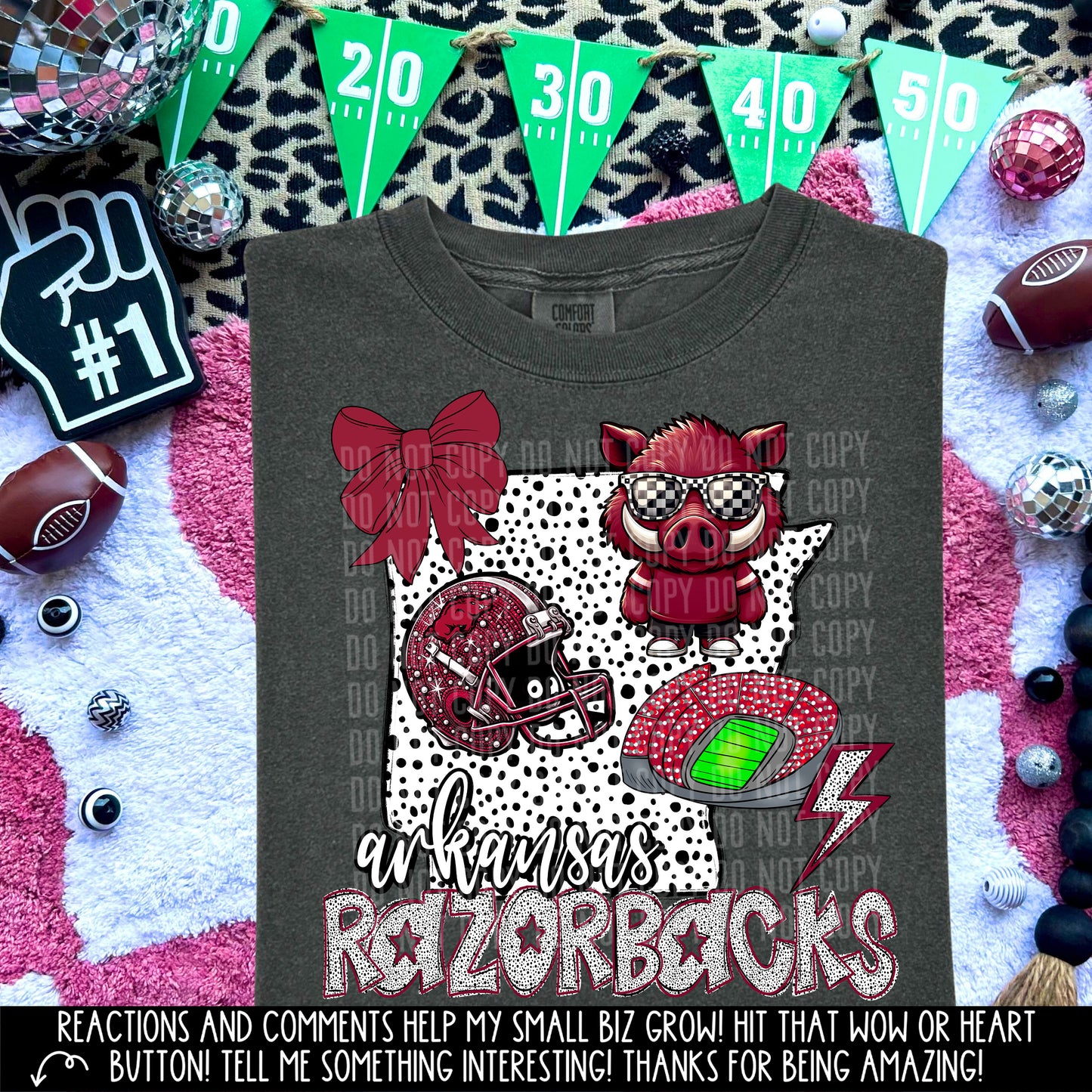 State Football Razorbacks 2 DTF and Sublimation Transfer