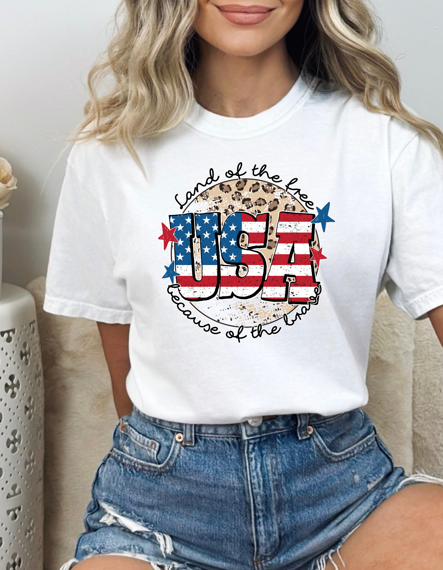 LAND OF THE FREE BECAUSE OF THE BRAVE PATRIOTIC DTF and Sublimation Transfer