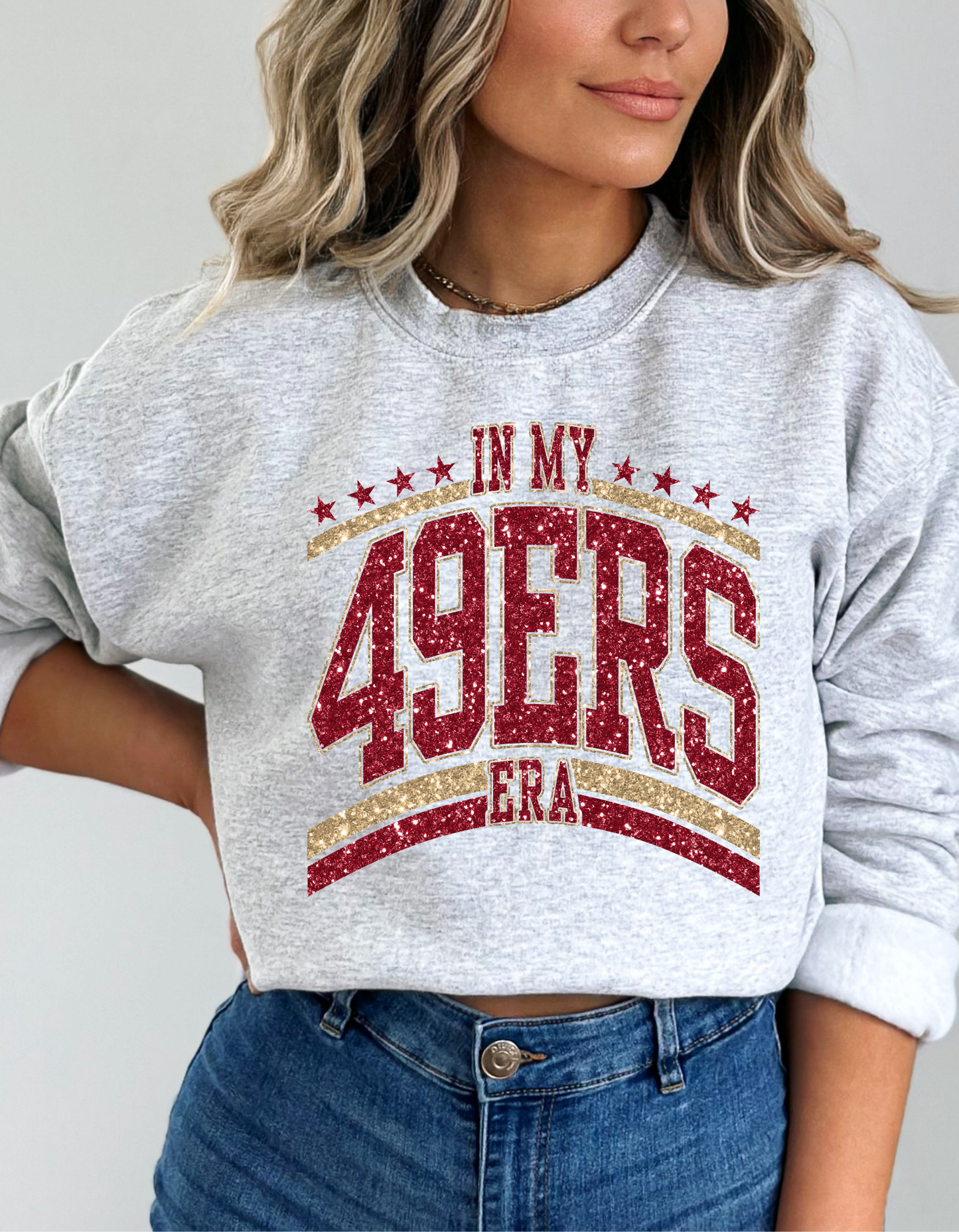 faux glitter 49ers DTF and Sublimation Transfer