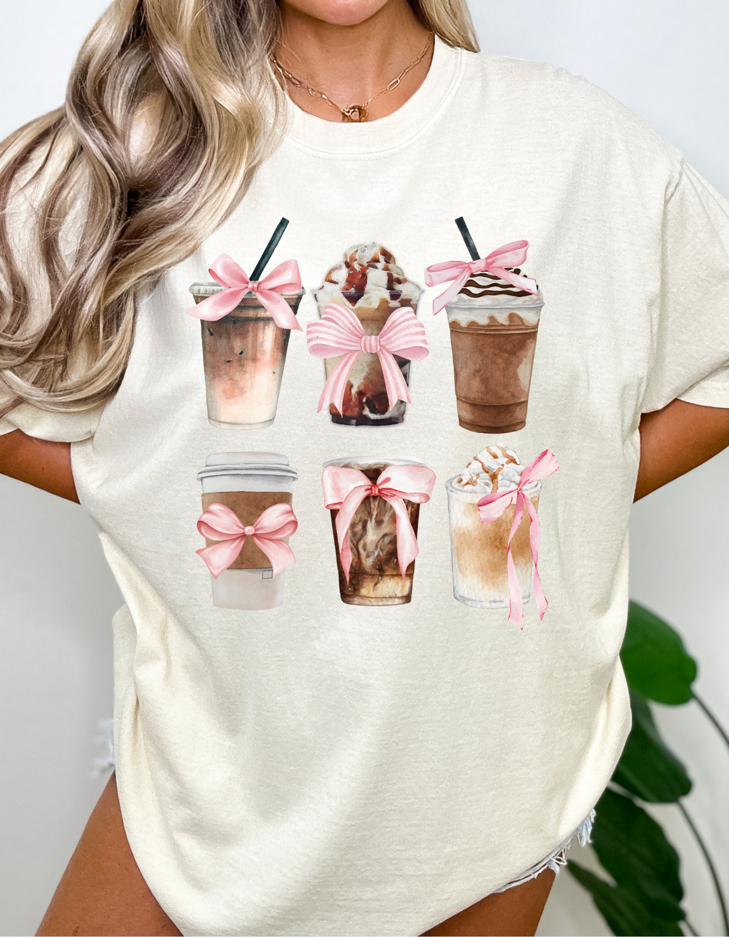 Iced Coffee with Bows DTF and Sublimation Transfer