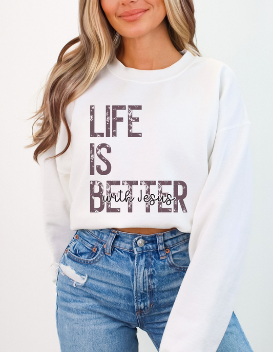 Life is Better with Jesus purple DTF and Sublimation Transfer