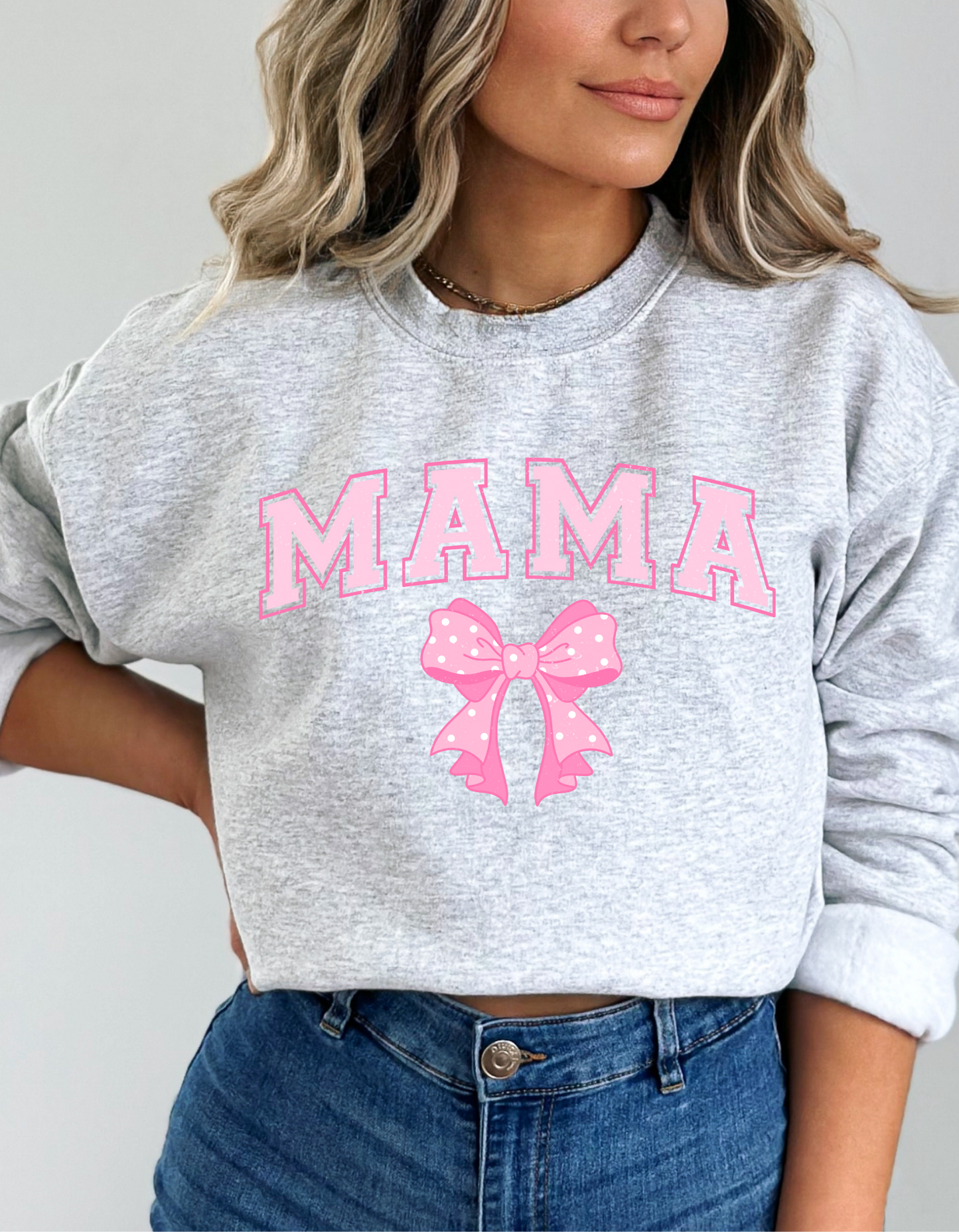 Pink Bow Mama and mini DTF and Sublimation Transfer