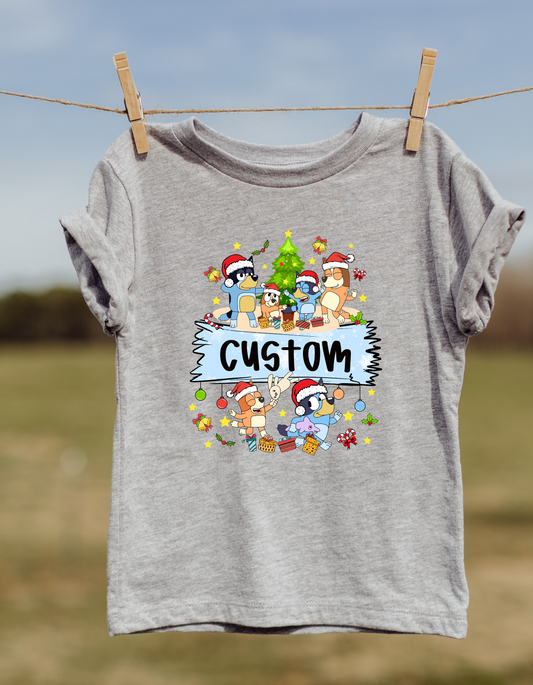 Christmas Custom Bluey 1 DTF or Sublimation Transfer