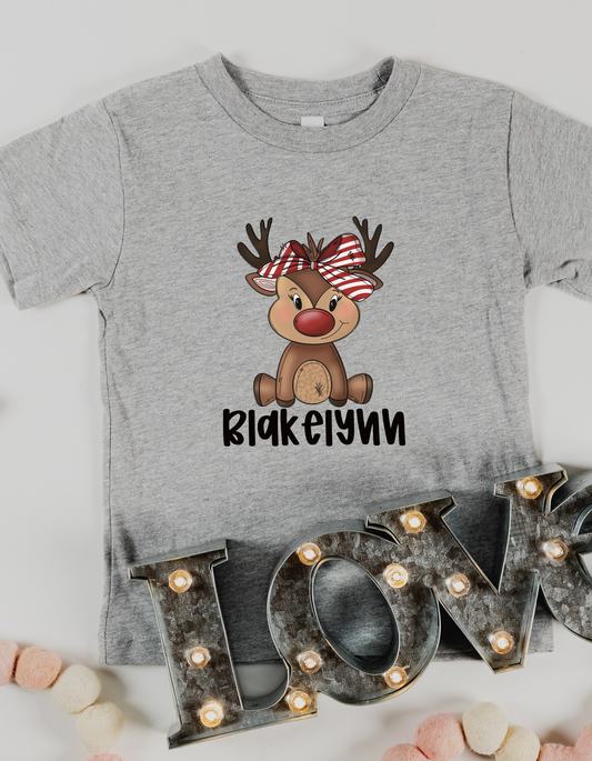 Christmas Reindeer Girl Custom DTF Transfer