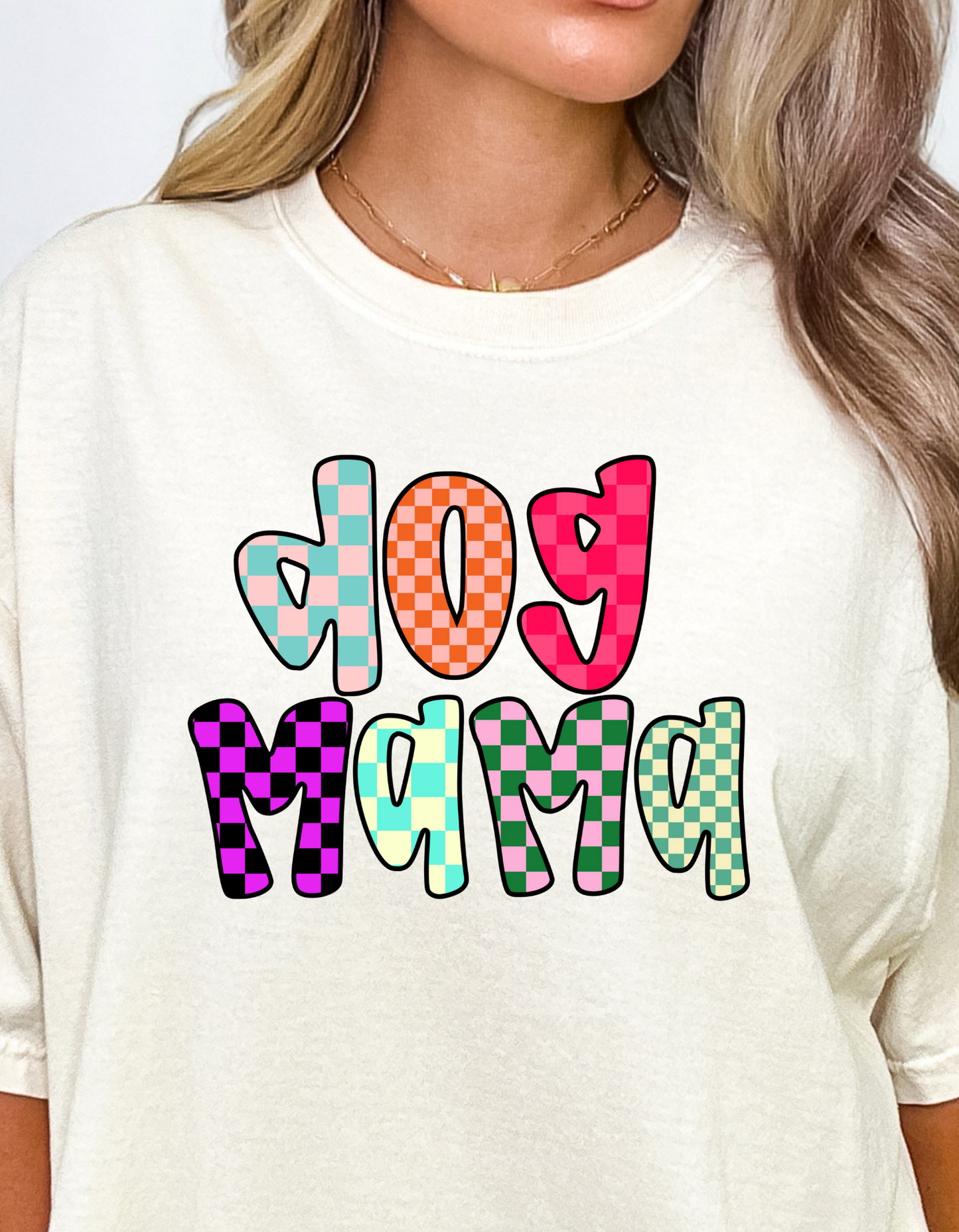 Checkered Dog Mama DTF and Sublimation Transfer