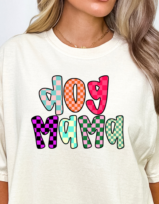 Checkered Dog Mama DTF and Sublimation Transfer