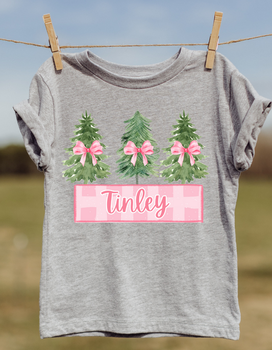 Custom Name Christmas Tree Girl DTF and Sublimation Transfer