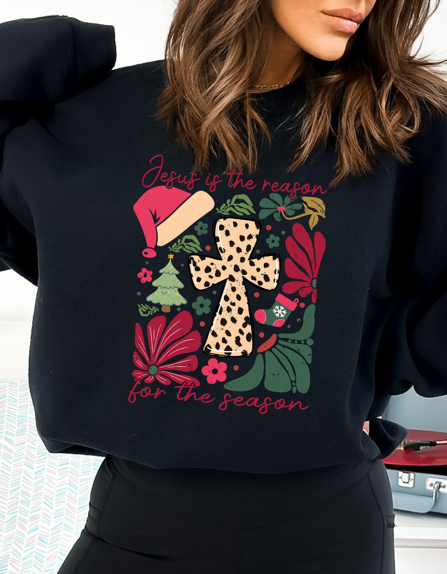 Boho Jesus is the reason for the season Christmas DTF and Sublimation Transfer