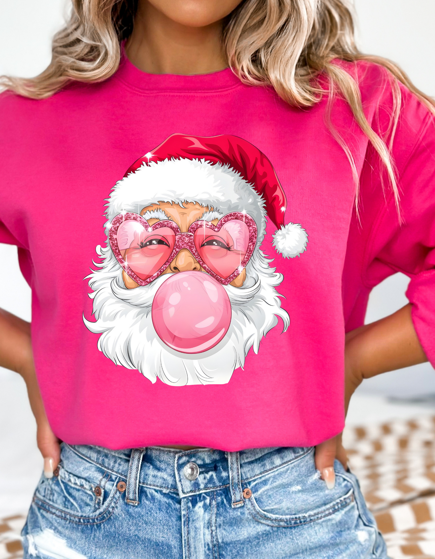 Bubble Gum Santa Christmas DTF and Sublimation Transfer