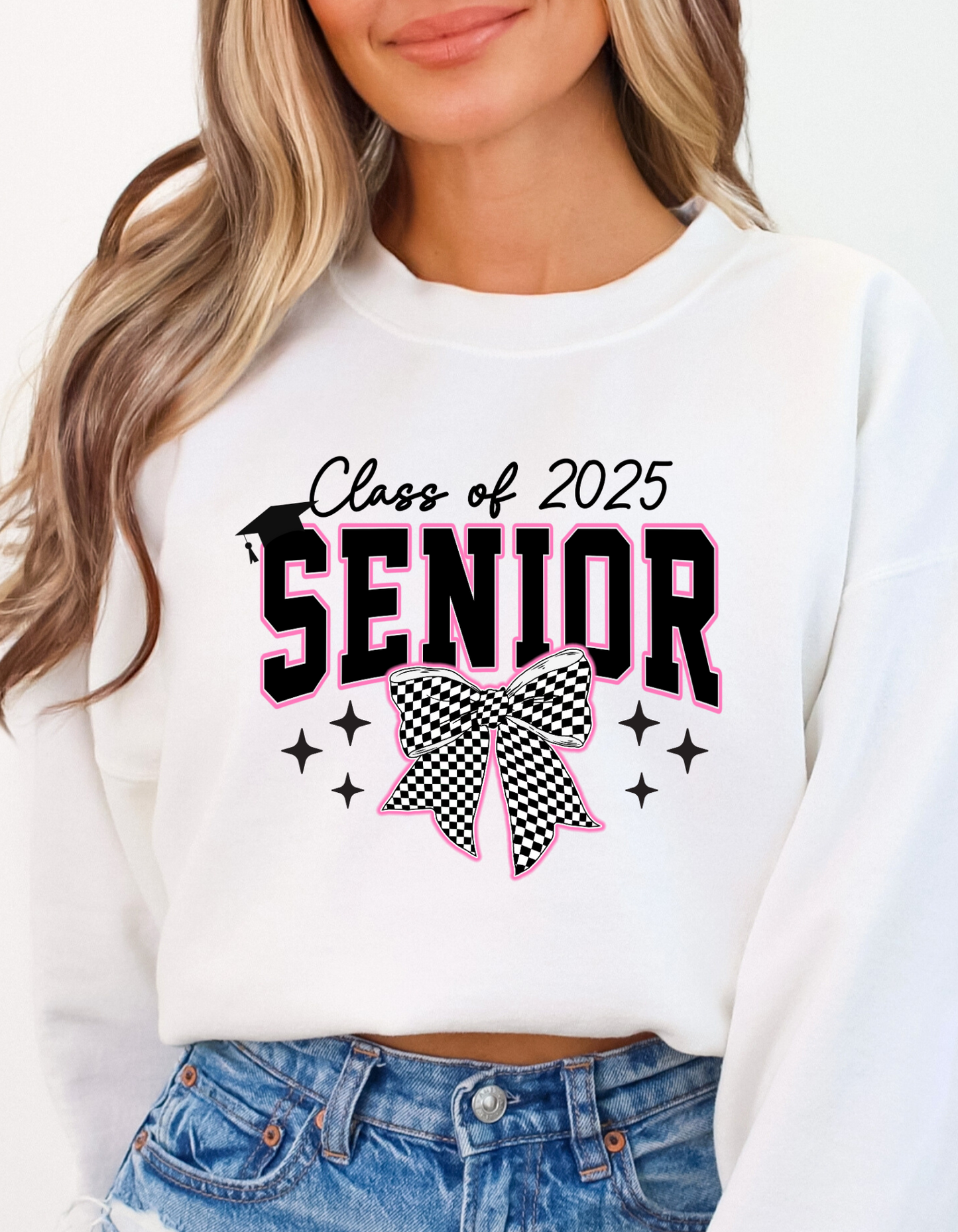 Senior Pink checkered 2025 DTF and Sublimation Transfer