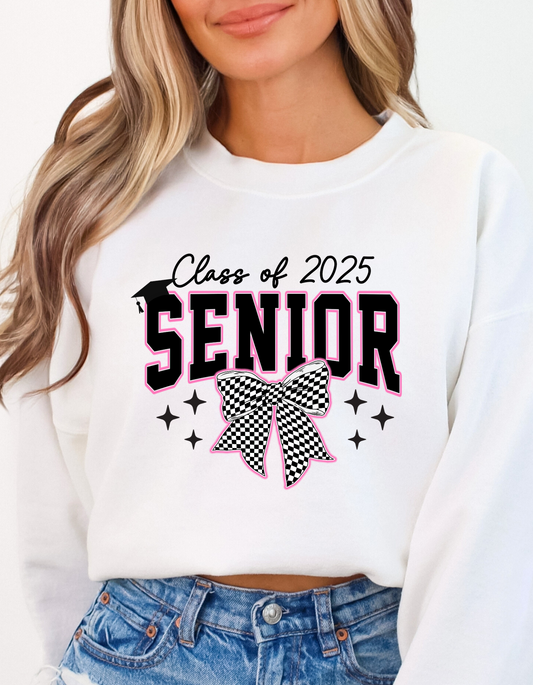 Senior Pink checkered 2025 DTF and Sublimation Transfer