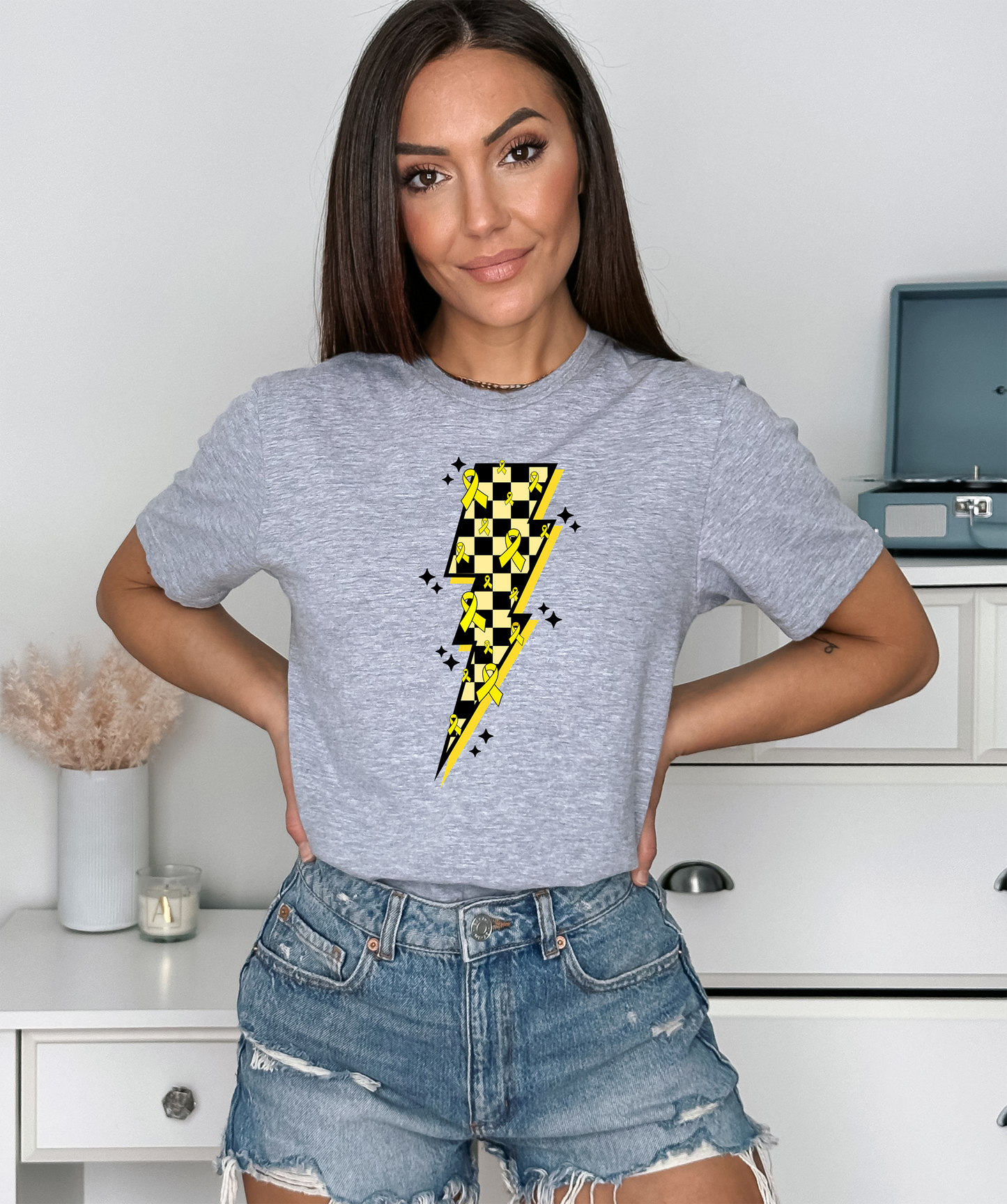 Childhood Cancer Awareness Lightning bolt DTF and Sublimation Transfer