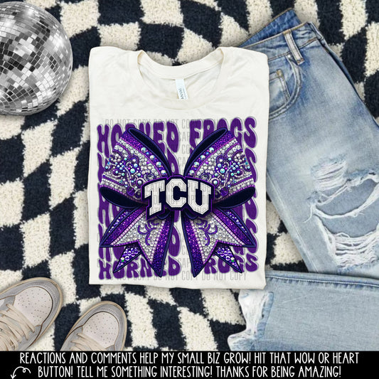 Bow TCU horned frogs DTF and Sublimation Transfer