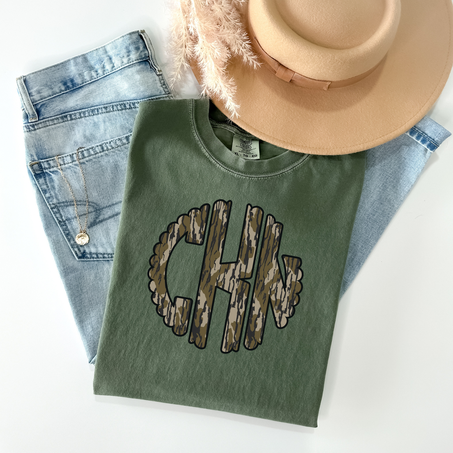 Camo Monogram Bottomland DTF transfer