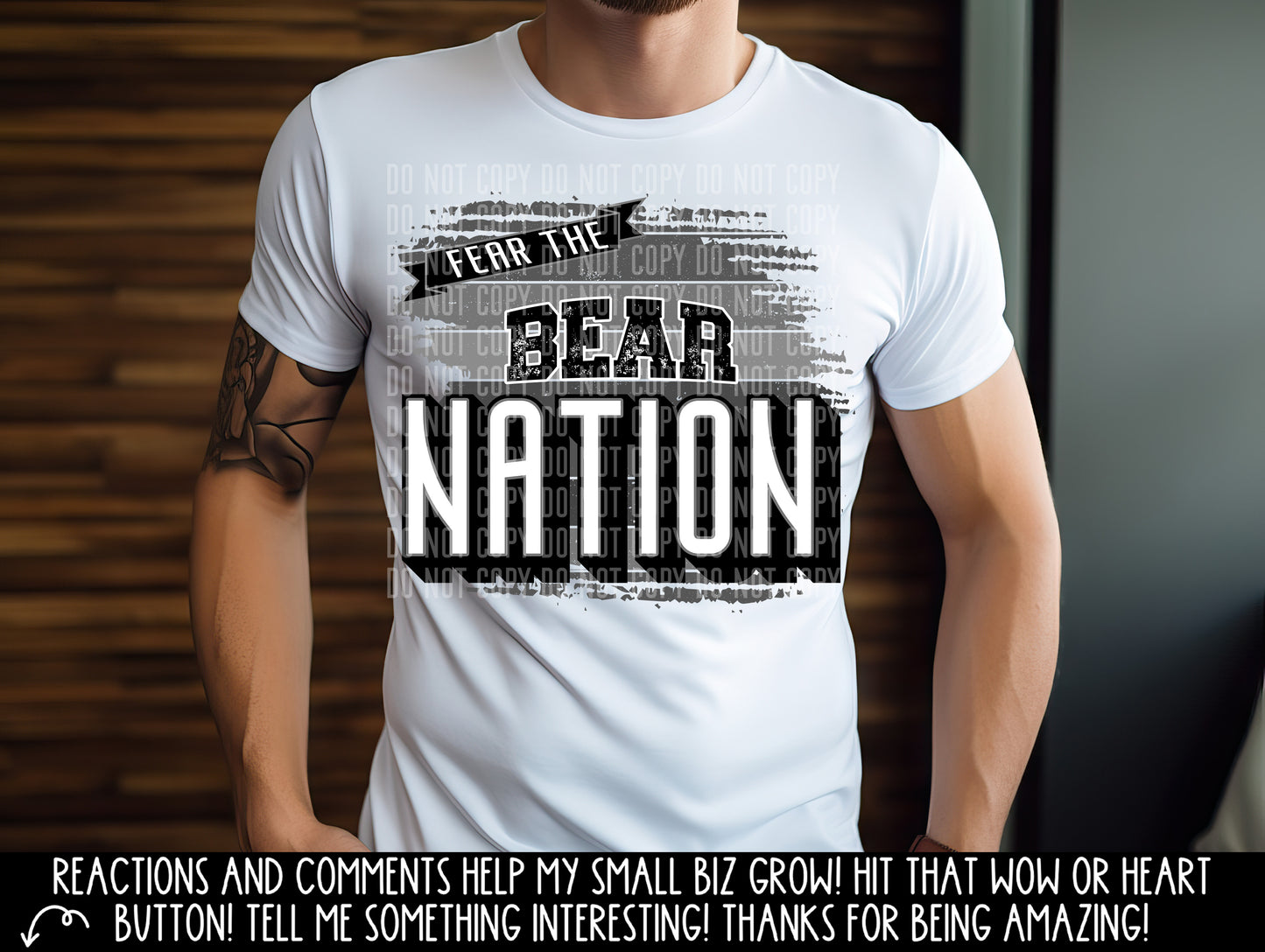 Fear the Bear Nation DTF and Sublimation Transfer