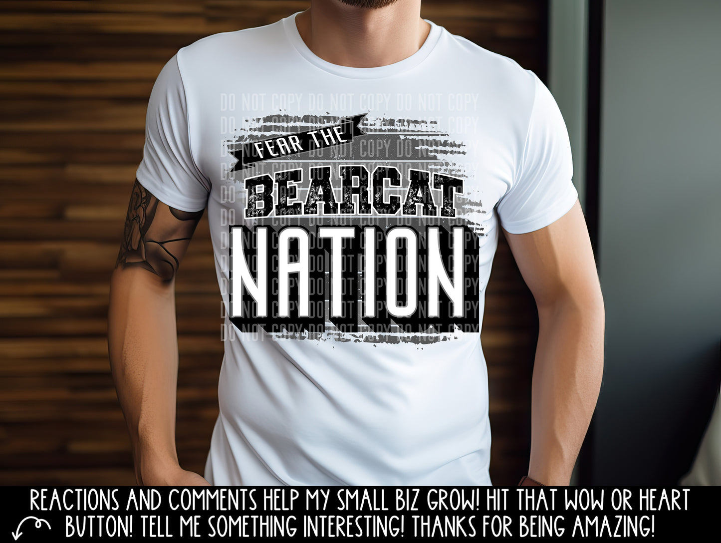 Fear the Bearcat Nation DTF and Sublimation Transfer