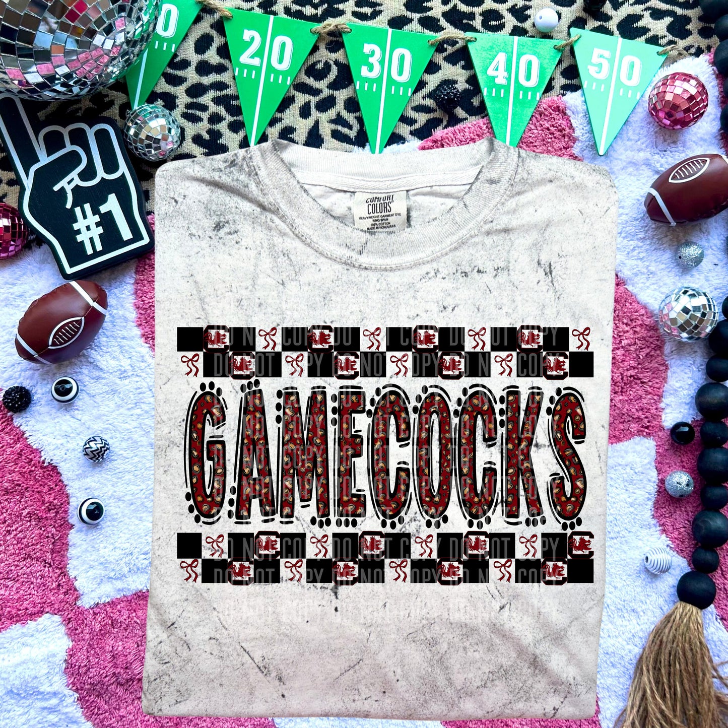 College Football Gamecocks Checkered DTF Transfer