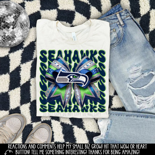 Bow Seahawks DTF and Sublimation Transfer