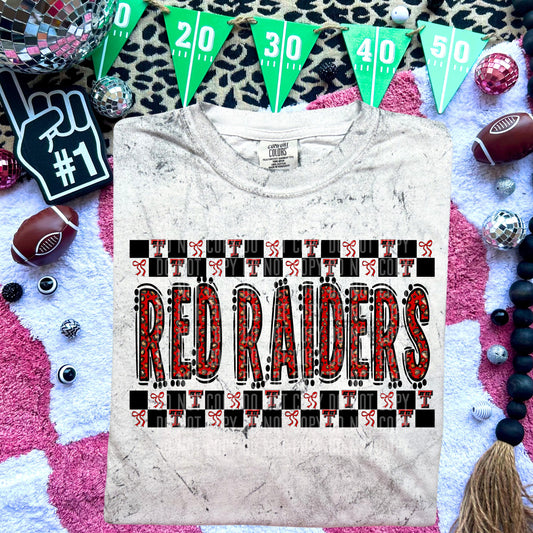 College Football Red Raiders Checkered DTF Transfer