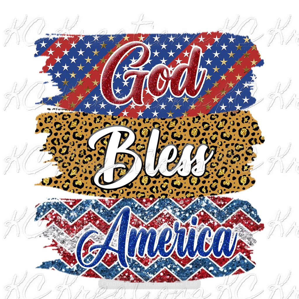 God Bless America Sublimation Transfer