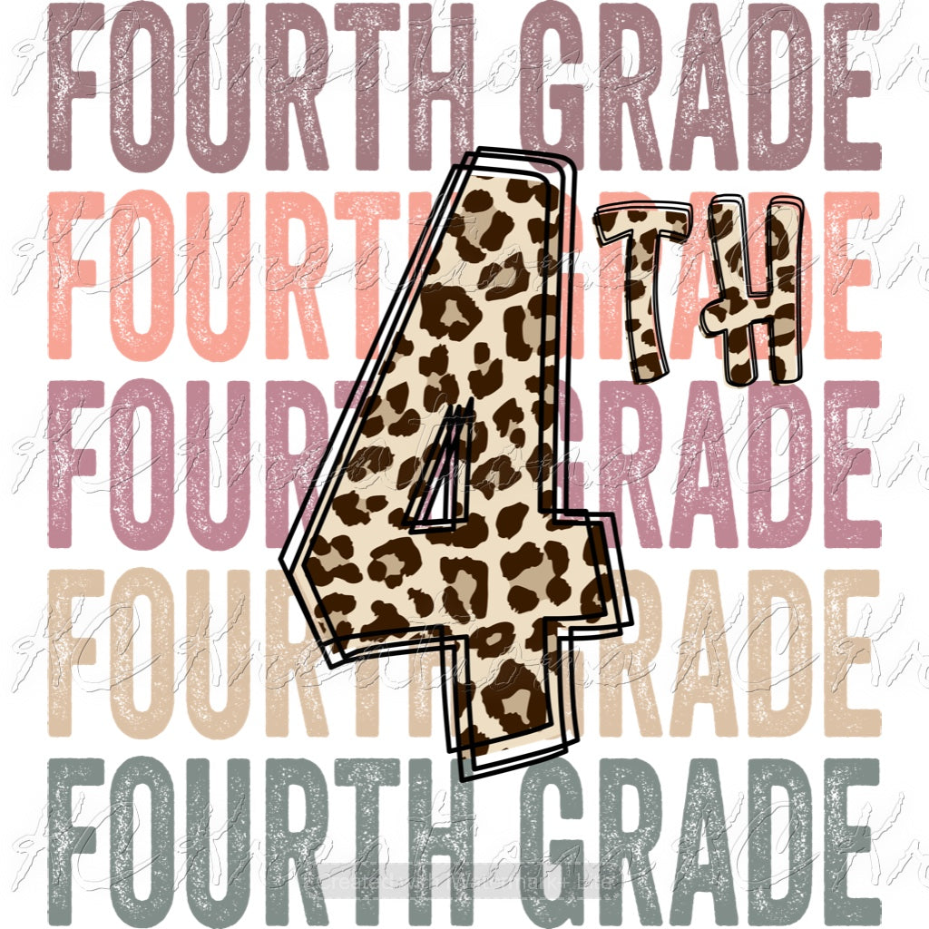 Leopard back to school sublimation transfer