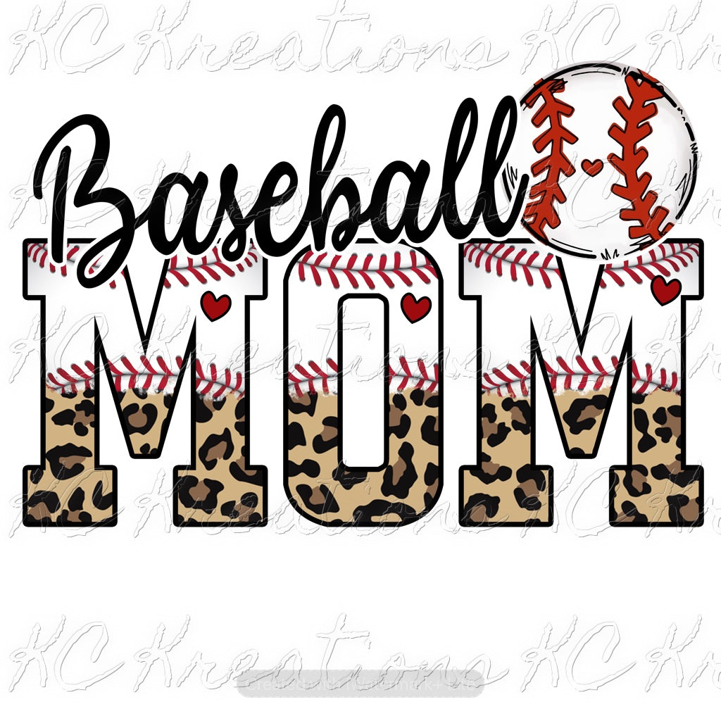 Baseball Mom DTF or Sublimation Transfer