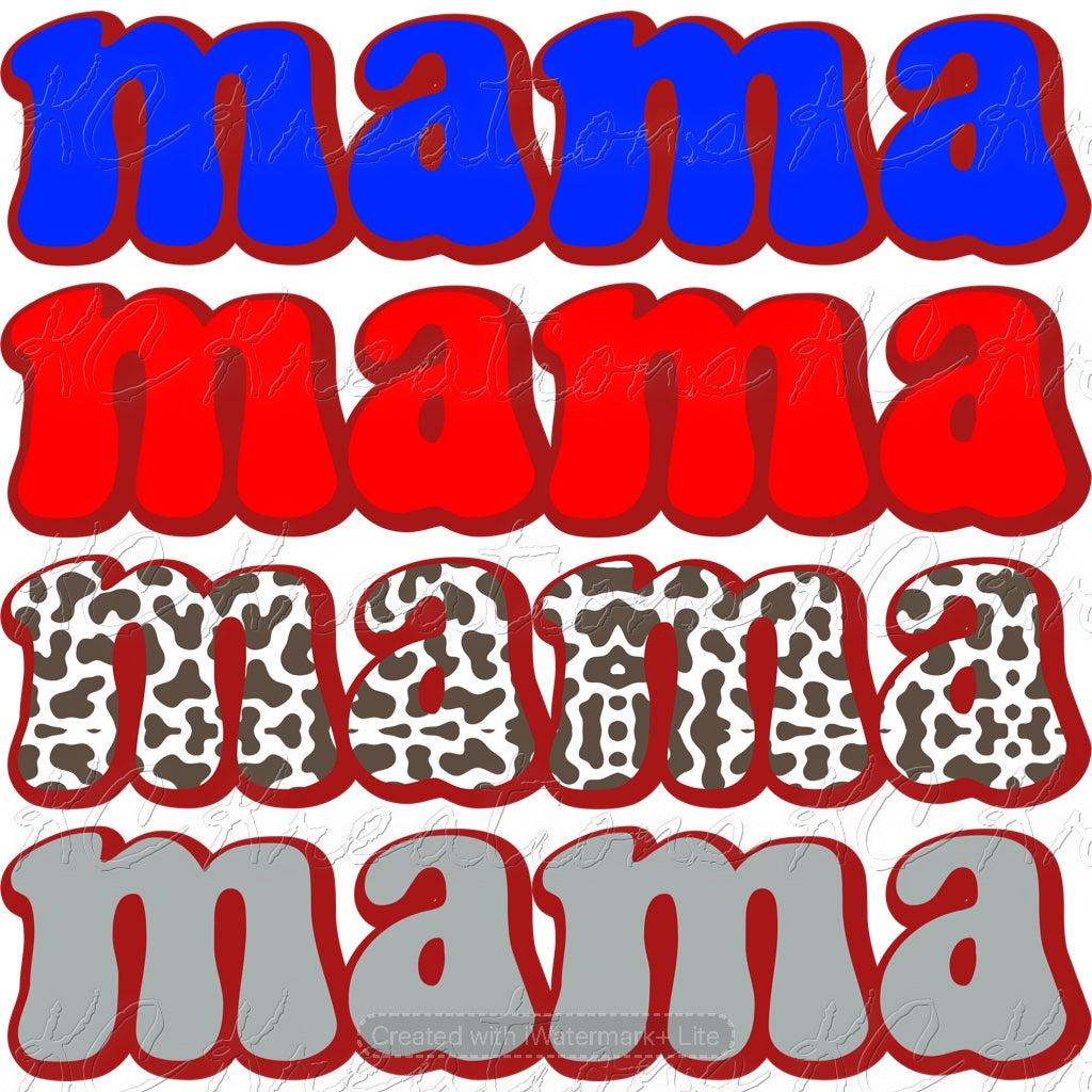 Patriotic mama mama mama sublimation transfer