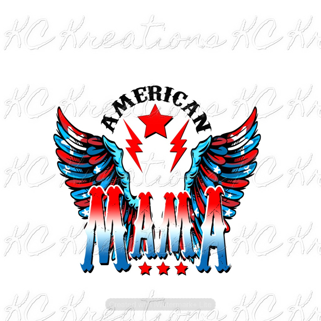 American Mama Wings DTF & Sublimation Transfer