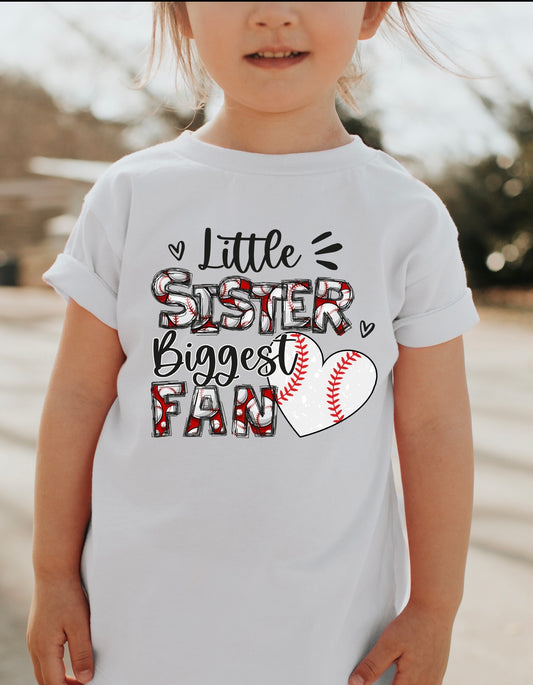 Little sister biggest fan baseball DTF and Sublimation Transfer