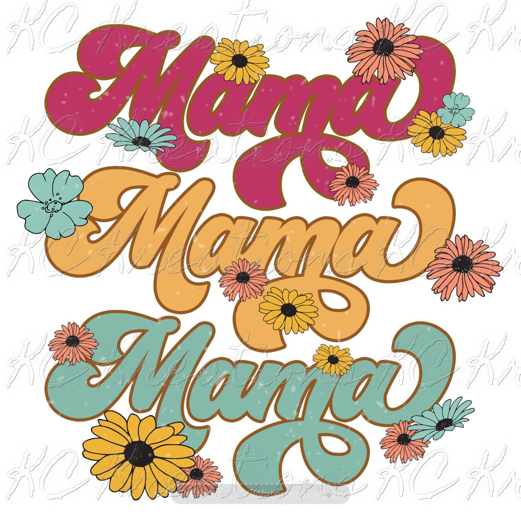 Retro Mama lighting bolt sublimation transfer