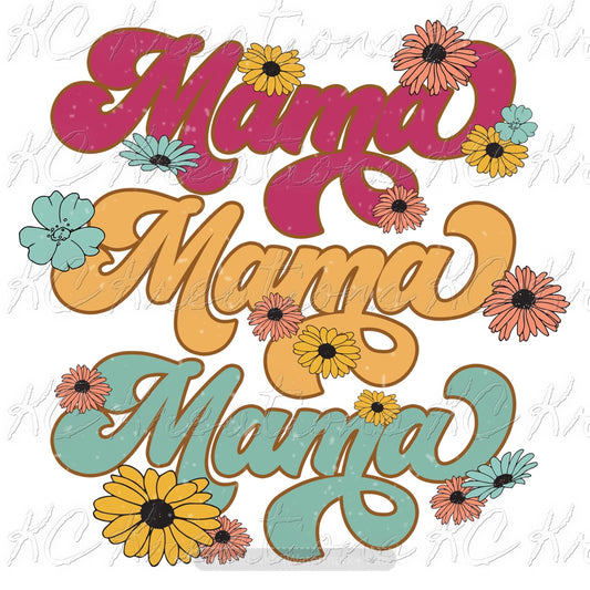 Retro Mama lighting bolt sublimation transfer