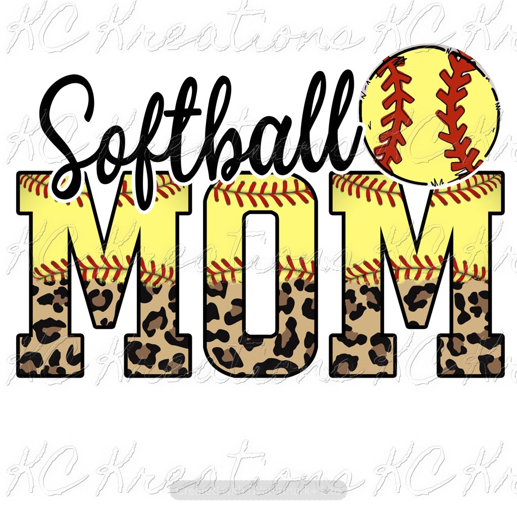 Softball Mom sublimation transfer