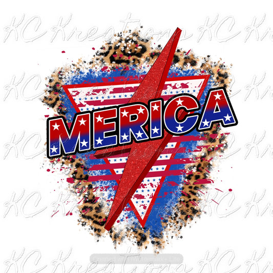 Merica lightning bolt sublimation transfer