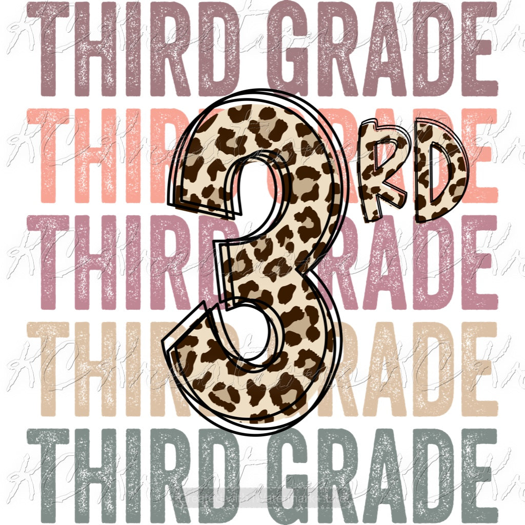 Leopard back to school sublimation transfer