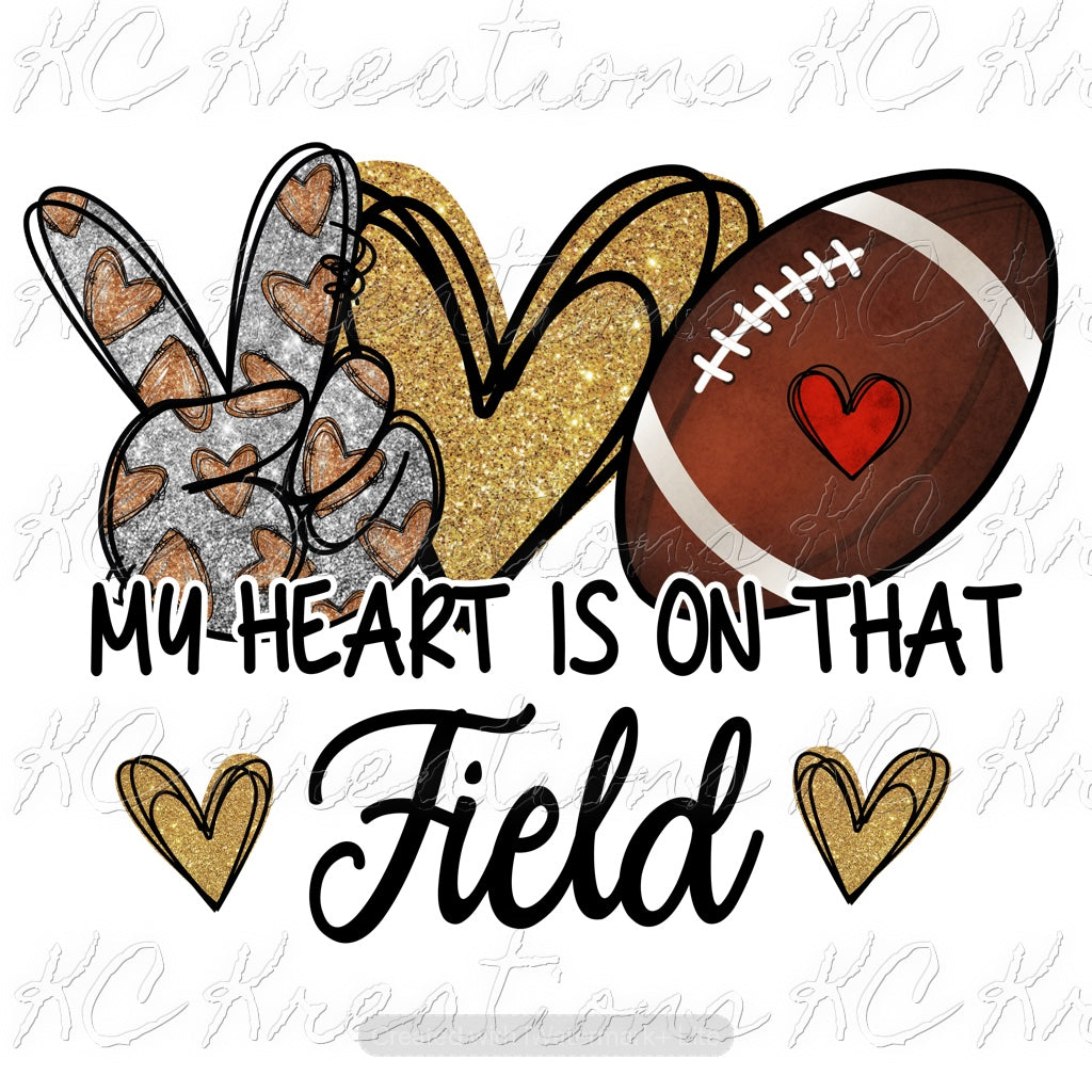 My heart is on that field football sublimation transfer