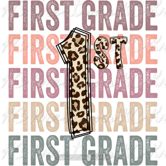 Leopard back to school sublimation transfer