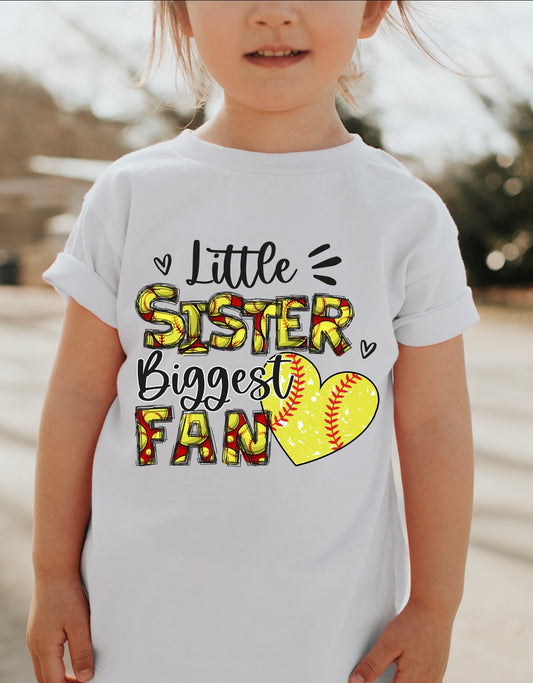 Little sister biggest fan softball DTF and Sublimation Transfer