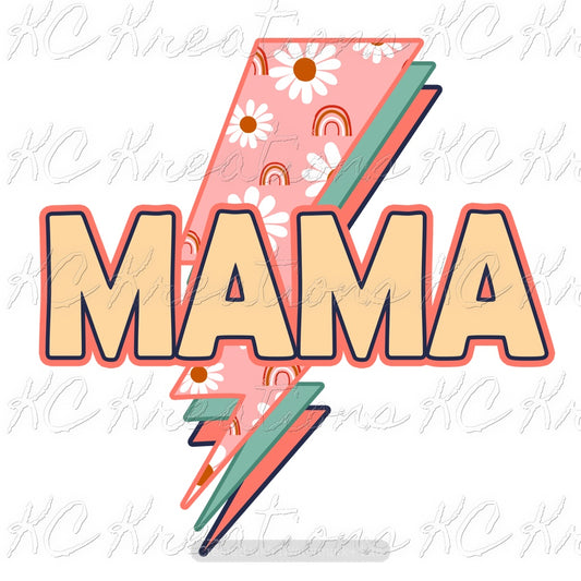 Mama lighting bolt sublimation transfer