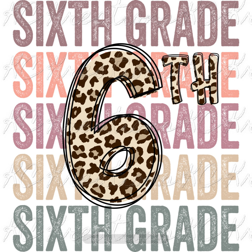 Leopard back to school sublimation transfer