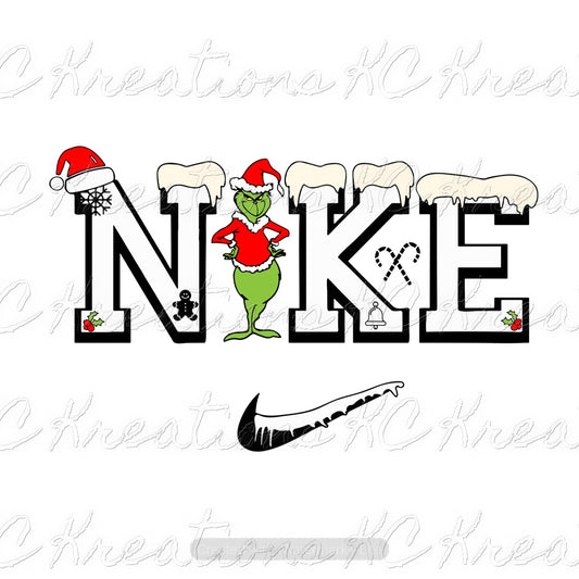 Grinch Nike Christmas DTF and Sublimation Transfer